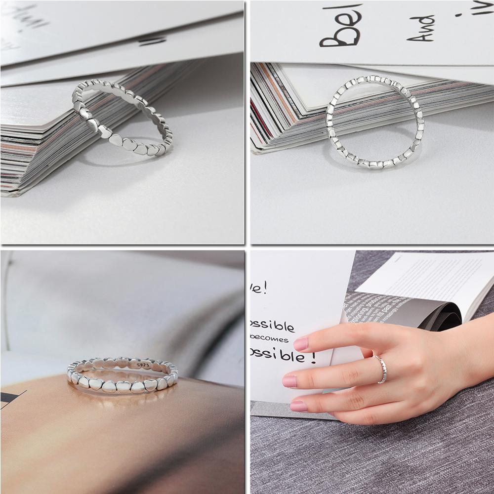 LicLiz 925 Sterling Silver Hollow Jewelry Braided Rings for Women V Twist Cross Heart Star Leaf Ring Joyas de Plata 925 LR0469